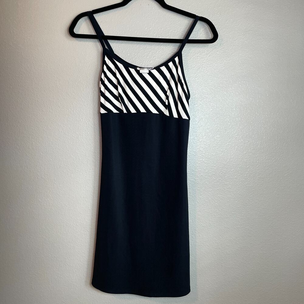 VTG The Original Dress Size Large (M?) Black Cream Striped 90s Whimsygoth Grunge